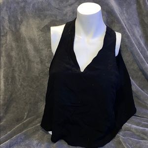 Astr black cross back tank top